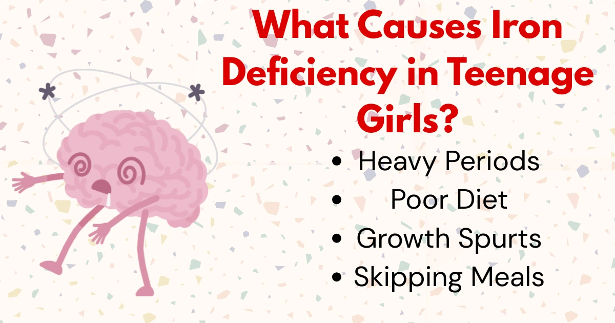 Iron deficiency signs in teenage girls