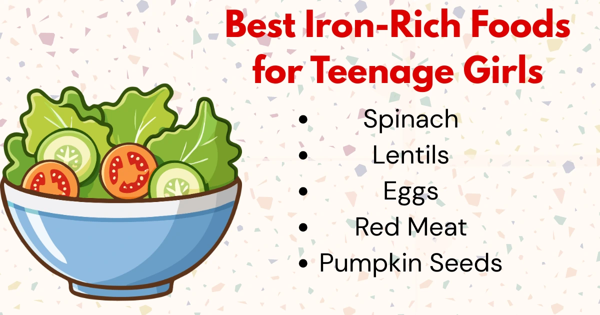 Iron deficiency signs in teenage girls