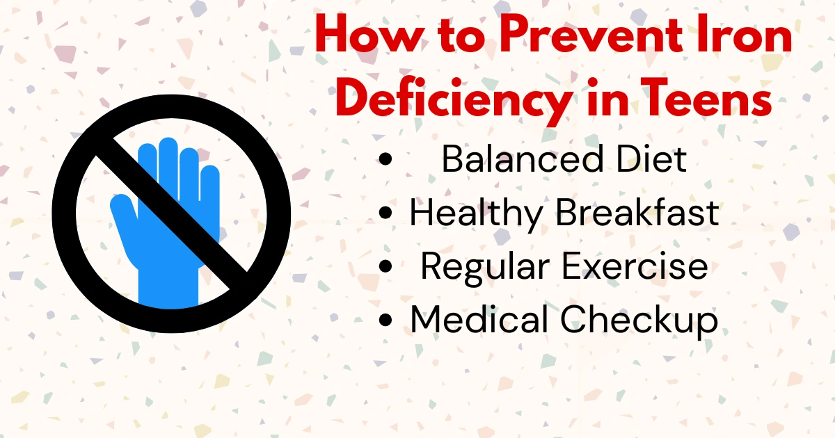 Iron deficiency signs in teenage girls